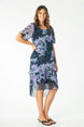 Abstract Floral Print Layered Chiffon Dress 1560