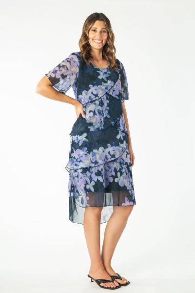 Tiered Layered Chiffon Dress