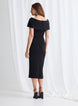 Off the Shoulder Beaded Mid-Length Dress 1586