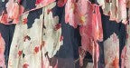 Floral Knee Length Dress with Batwing Sleeve 1571