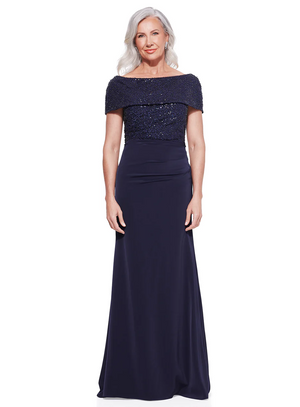 Full Length Gown with Off the Shoulder Overlay