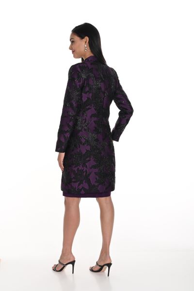 Metallic Embossed Knee Length Jacket