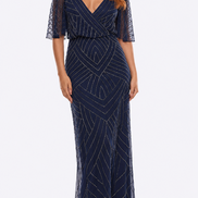 Long Mesh Beaded Dress 716