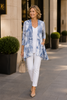 Burnout Abstract Printed Jacket with 3/4 Sleeves 734