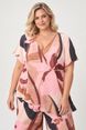 Floral Recycled Satin Asymmetrical Top 868