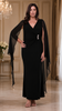 Long Stretch Jersey Dress with Chiffon Cape and Diamanté Trim 355