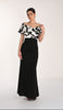 Long Off Shoulder Crepe Gown 824