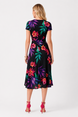 Silky Knit Tropical Print Wrap Dress 1592
