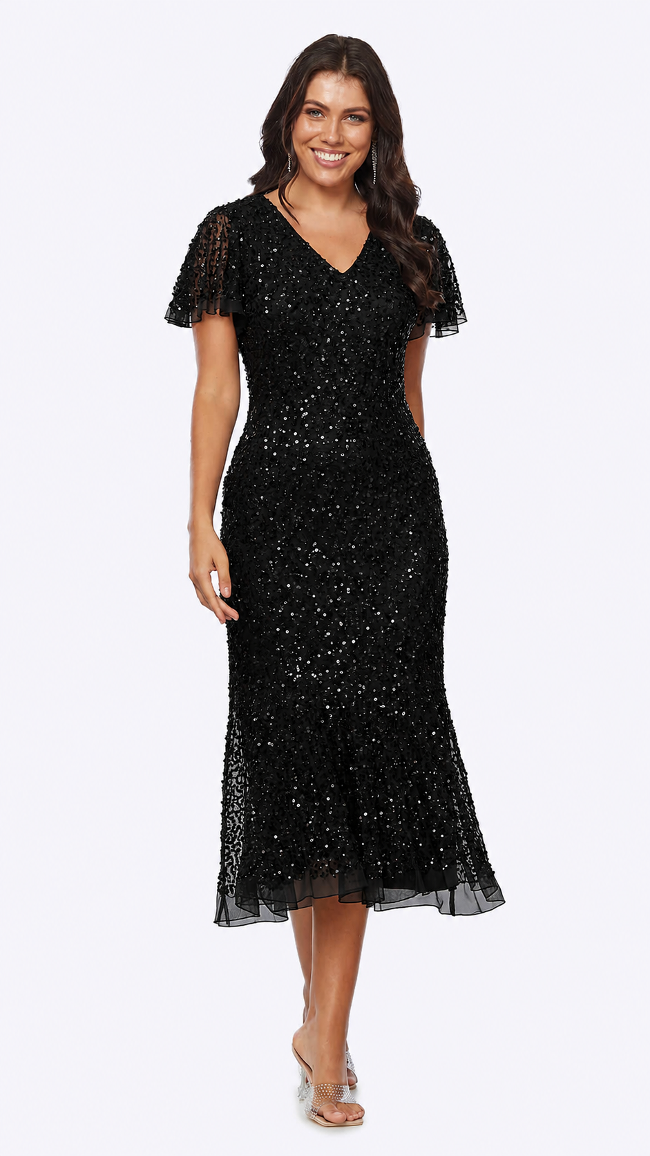 Midi Stretch Sequins Dress 713