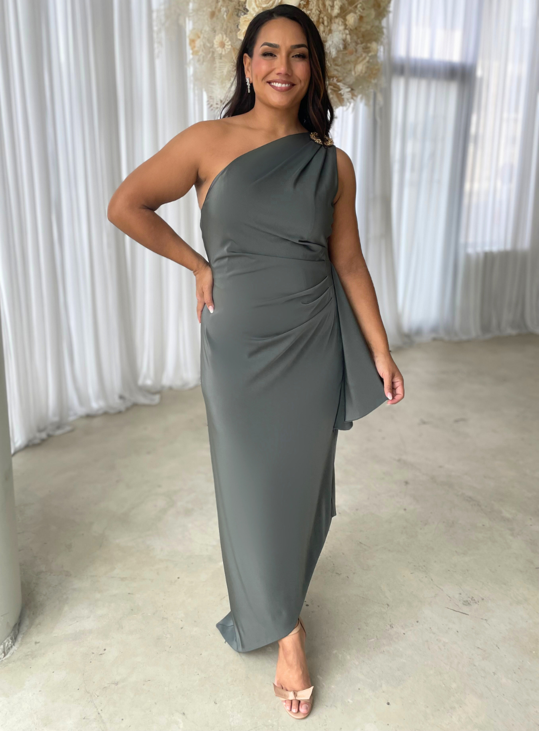 One Shoulder Maxi Gown