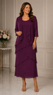 Chiffon Tier Layered Dress with Jacket 498