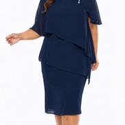 Chiffon Layered Dress with Diamante Trim 704