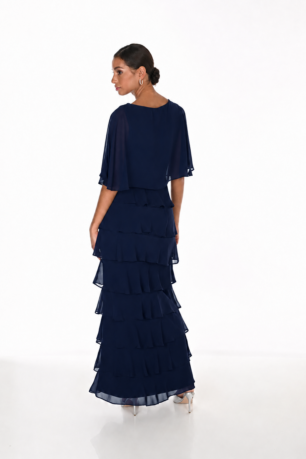 Long Tiered Chiffon Dress 856