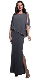 Chiffon Drape Maxi Dress with Mid-Length Split
