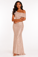 Sequinned Long Knit Dress 779