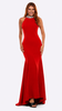 Long Stretch Crepe Dress with Diamante Neck Collar 722