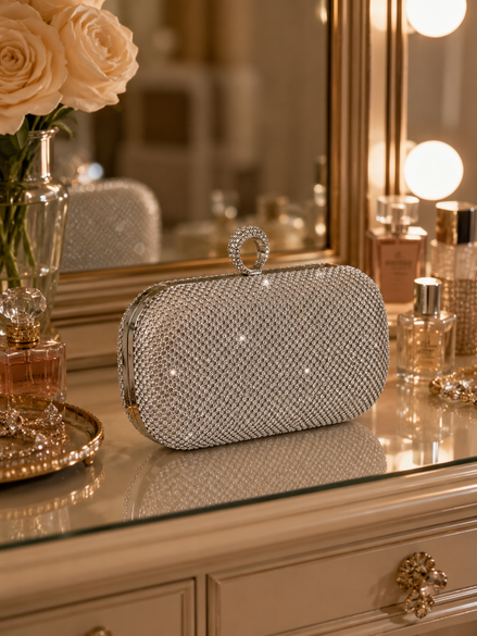 Diamanté Clutch Bag With Detachable Strap 765