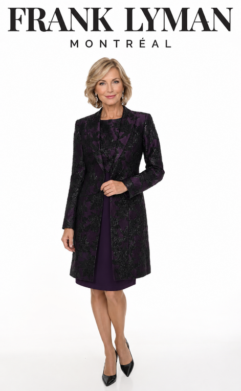 Metallic Embossed Knee Length Jacket 874