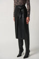 Knee Length Faux Leather Skirt 916