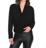 Long Sleeved Embellished Wrap Blouse 934