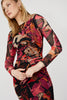 Floral Bodycon Knee Length Dress