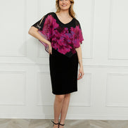 Floral Knee-length Shift Dress Style 766