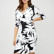 Floral Wrap V-Neck Dress 1598
