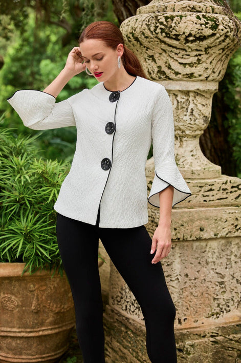 Button Jacket With Tulip Sleeves