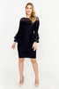 Ruffled Knee Length Bodycon Dress Style