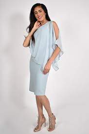 Knee-Length Dress with Rhinestone Trim Overlay