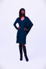 Knee-length Shift Dress With Draped V-neck