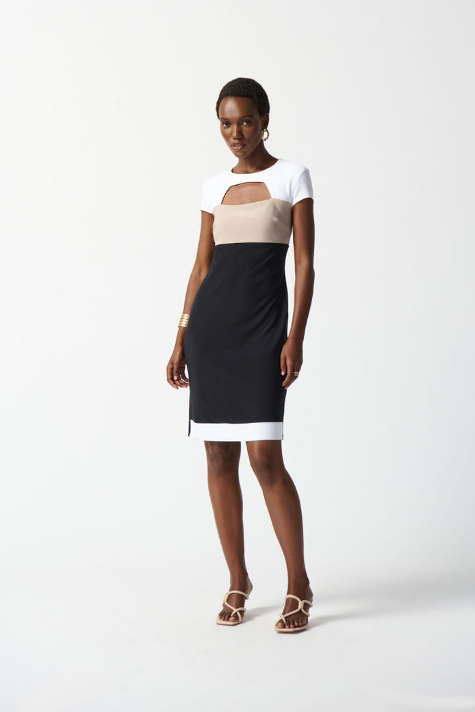 Tri Colour Cut Out Sheath Dress