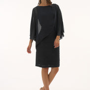 Knee-length Bodycon dress with Draped 3/4 Sleeves 619