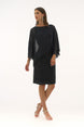 Knee-length Bodycon dress with Draped 3/4 Sleeves 619