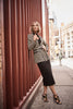 Brushed Jacquard Geometric Blazer