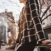 Plaid Bouclé Blazer with Pockets 826
