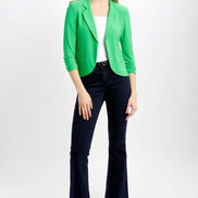 Open Blazer Collar Jacket with Ruched Sleeves 896