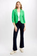Open Blazer Collar Jacket with Ruched Sleeves 896
