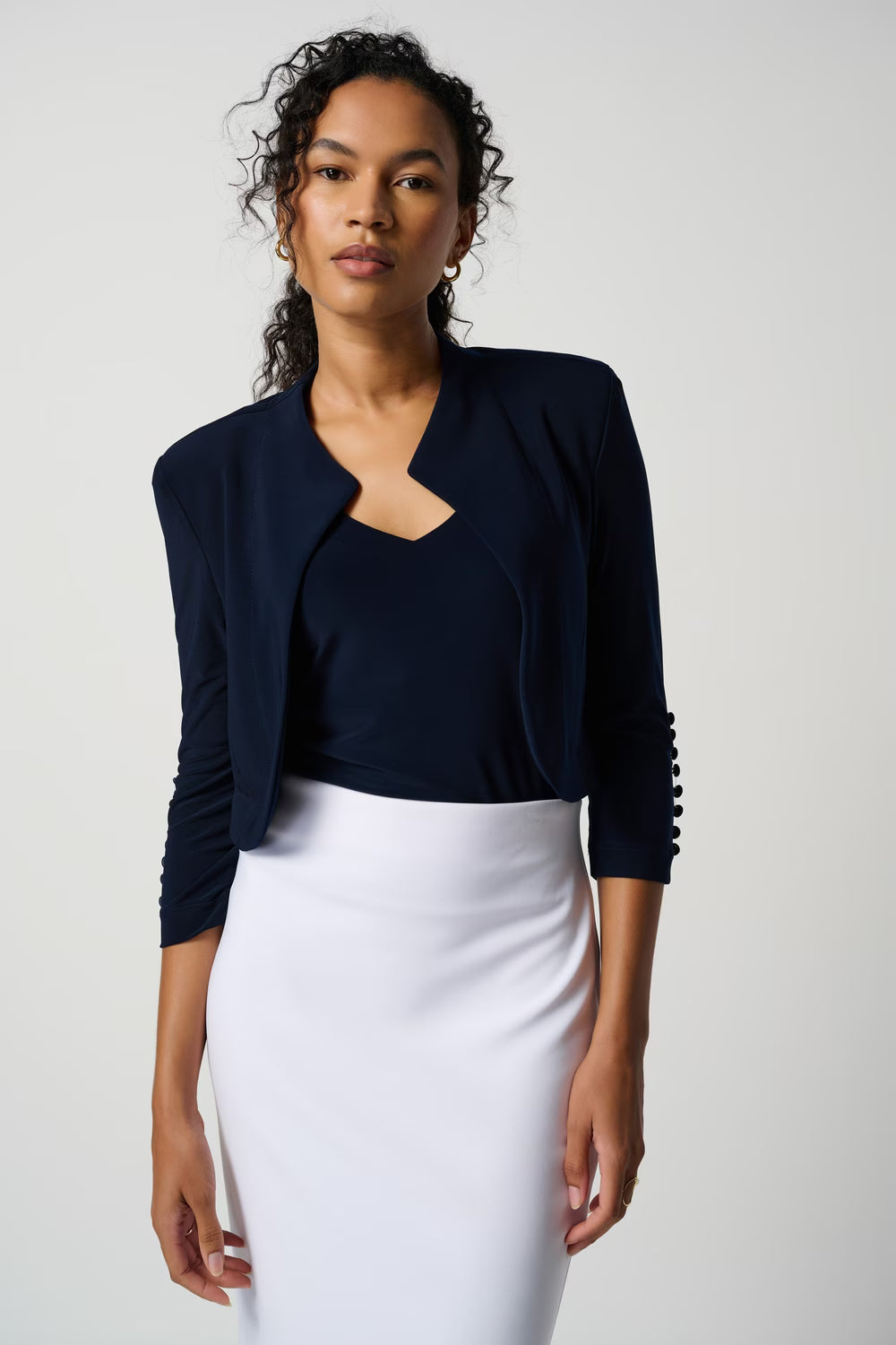Silky Knit 3/4 Sleeve Bolero 940