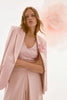 Woven Crepe Blazer with Sequin Flower