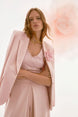 Woven Crepe Blazer with Sequin Flower 935