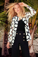 Geometric Pattern Hip-length Jacket 740