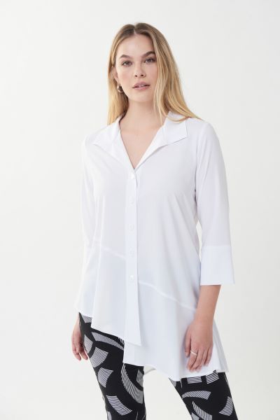 Asymmetric Blouse with 3/4 Sleeves