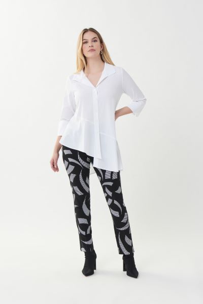Asymmetric Blouse with 3/4 Sleeves