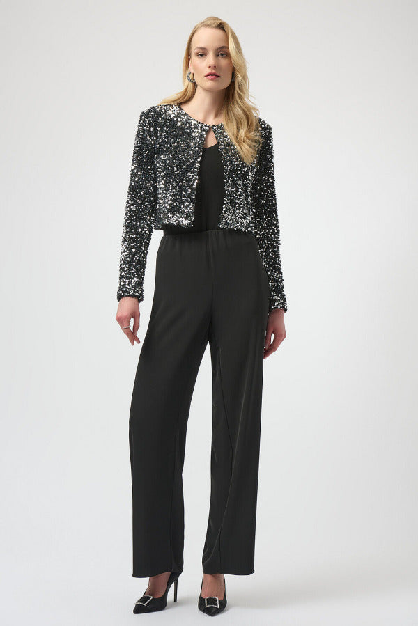 High-waisted Twill Wide-leg Trousers 689