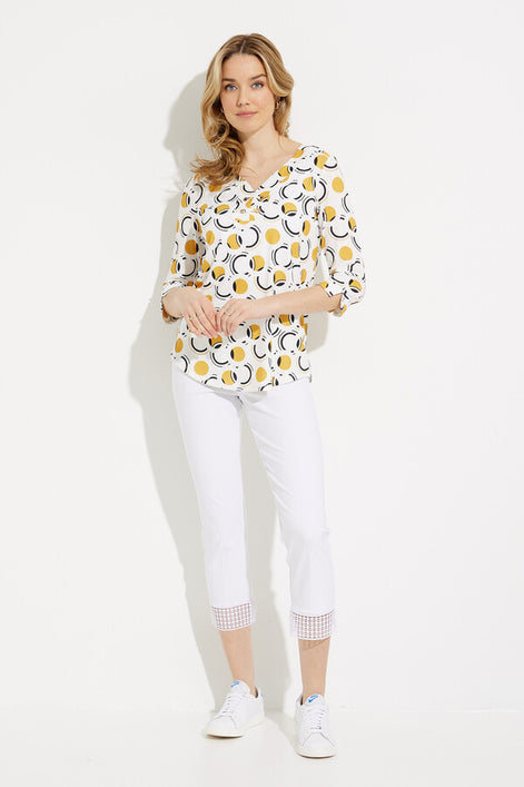 Lace Hem Cropped Trousers