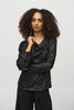 Black Sequined Cowl Neck Top