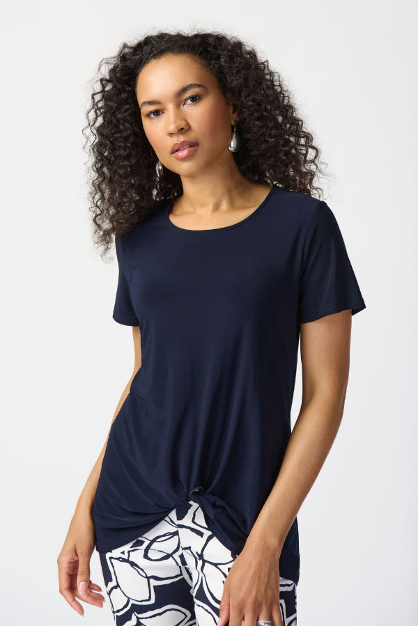 Knot Front Short Sleeve T-Shirt Top