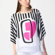 Abstract Print Poncho Top 901