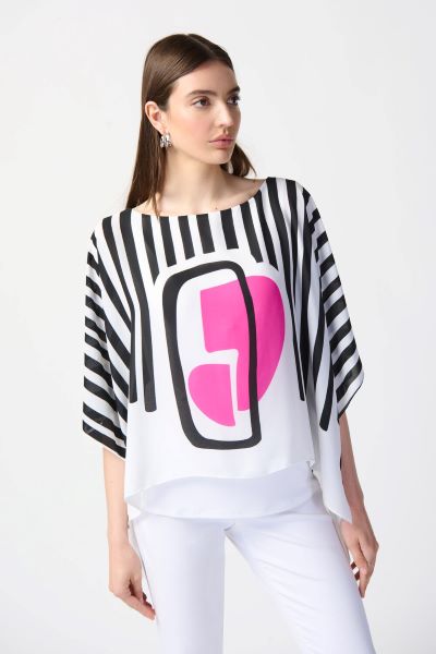 Abstract Print Poncho Top